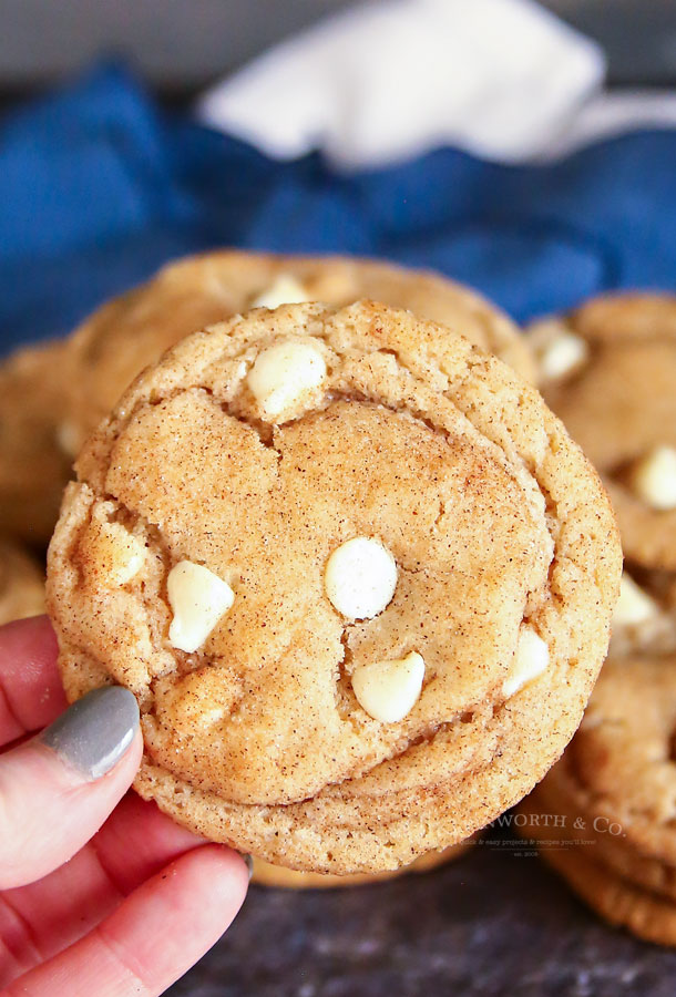 White Chocolate Snickerdoodle Cookies