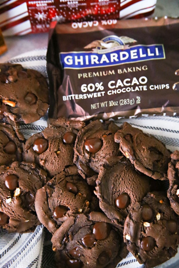 Pretzel Brownie Cookies with Ghirardelli Chocolate Chips