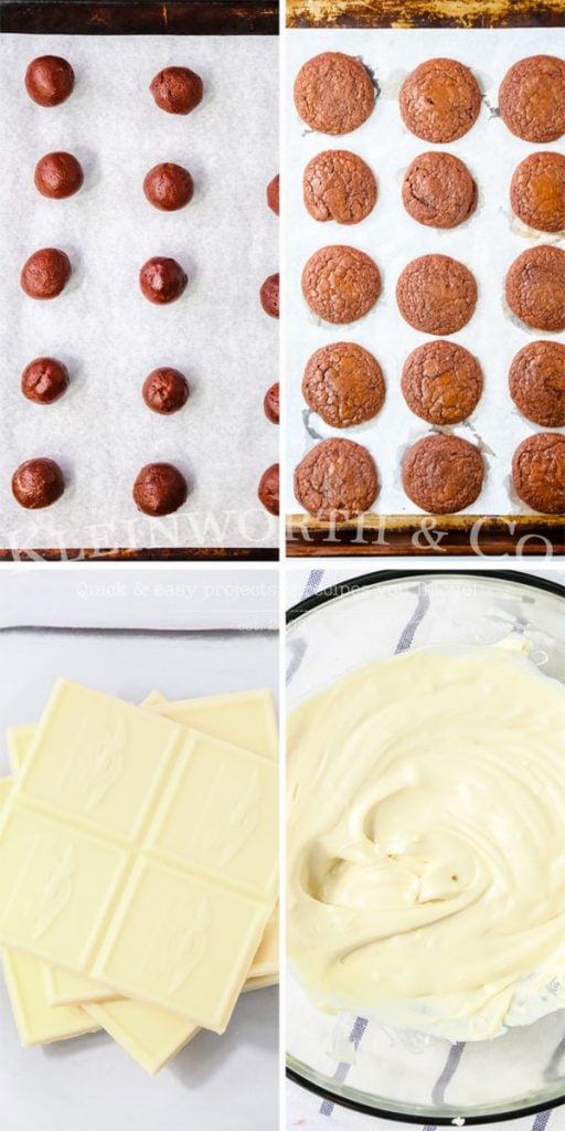 baking and dipping Double Chocolate Cookies