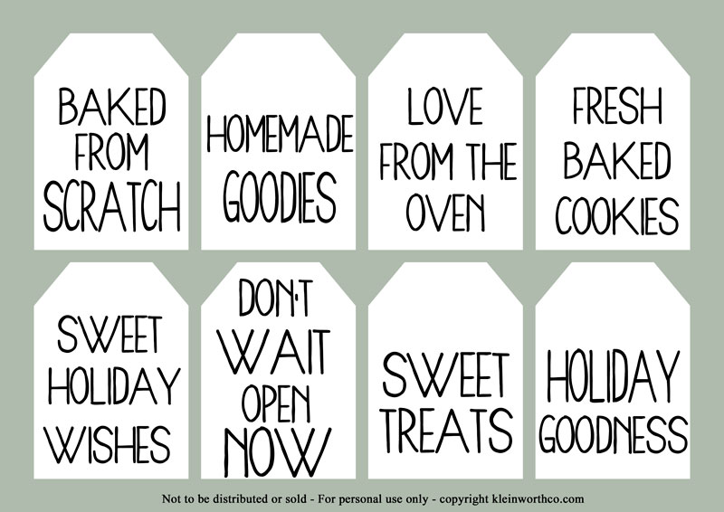 food gifts - gift tags