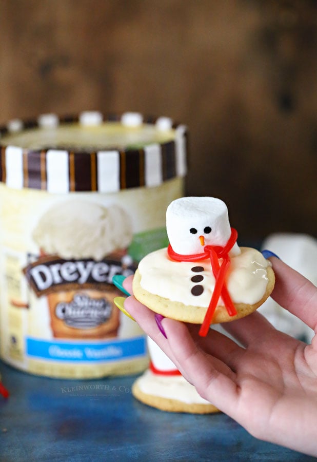 Melting Snowman Ice Cream Cookies