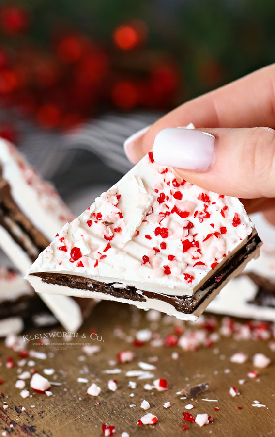 peppermint bark with oreo cookies