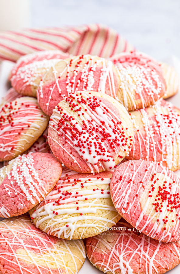 Peppermint Swirl Cookies with icing