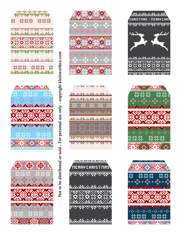 Scandinavian Sweater - gift tags