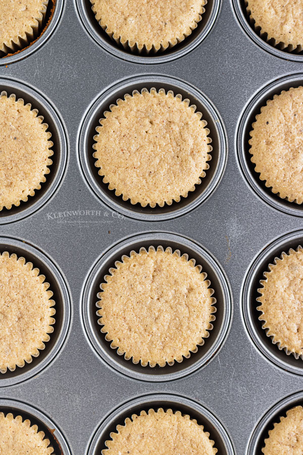 Spiced Eggnog Cupcakes in the pan