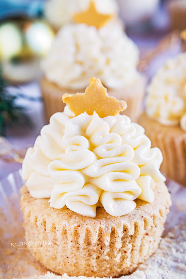 unwrapped eggnog cupcake