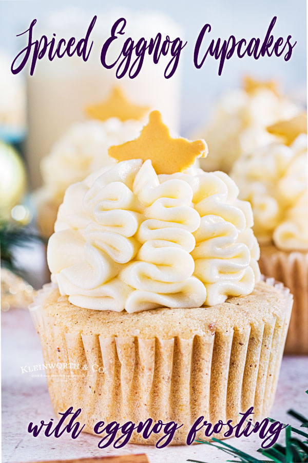 Spiced Eggnog Cupcakes with Eggnog Frosting