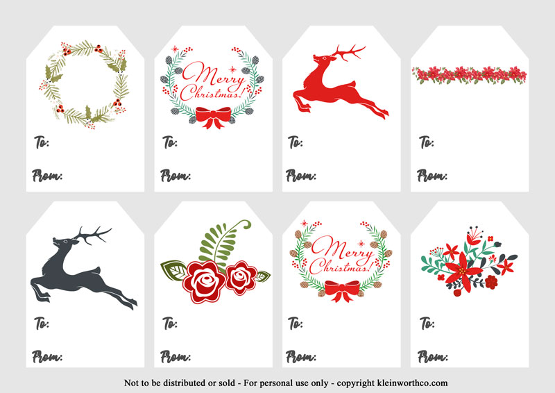 Traditional- FREE Christmas Gift Tags Printable