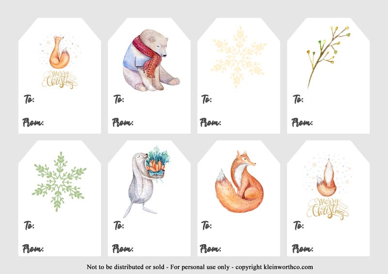 Woodland Creature Gift Tags