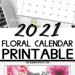 2021 Floral Calendar Printable