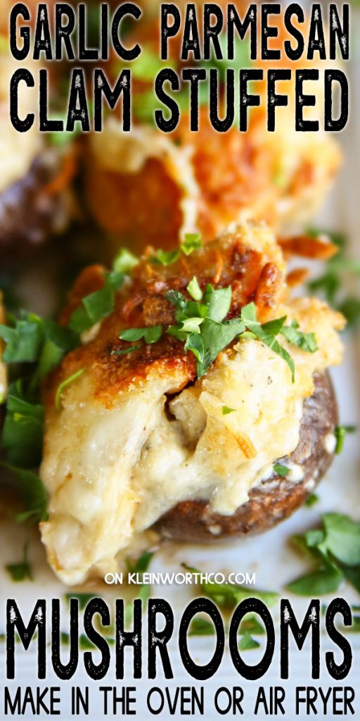 Garlic Parmesan Clam Stuffed Mushrooms