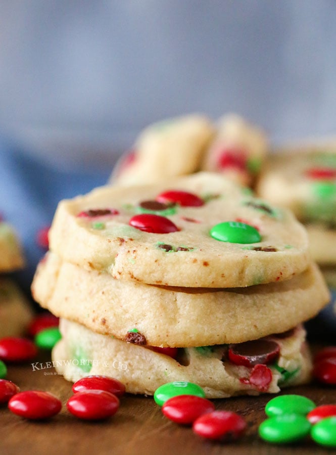 Red and Green M&M Slice & Bake Cookies