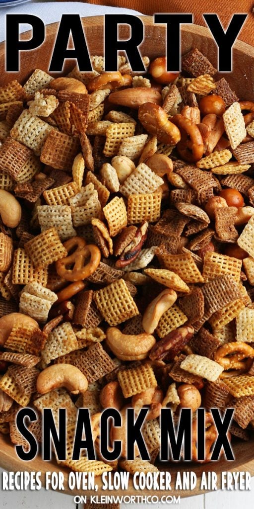 Party Snack Mix - Oven, Slow Cooker or Air Fryer