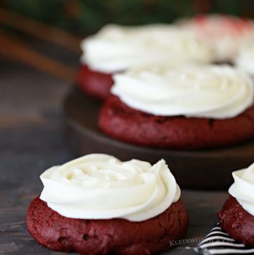 Frosted Red Velvet Cake Mix Cookies