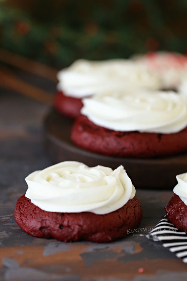 Frosted Red Velvet Cake Mix Cookies