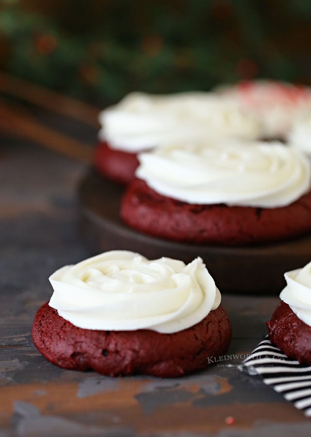 Frosted Red Velvet Cake Mix Cookies