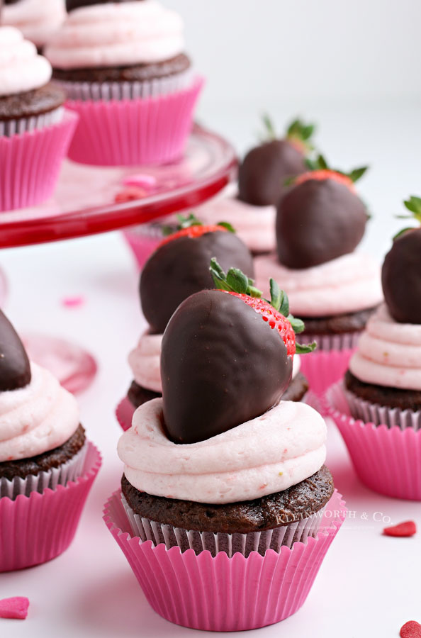 Valentine Strawberry Topped Cupcake