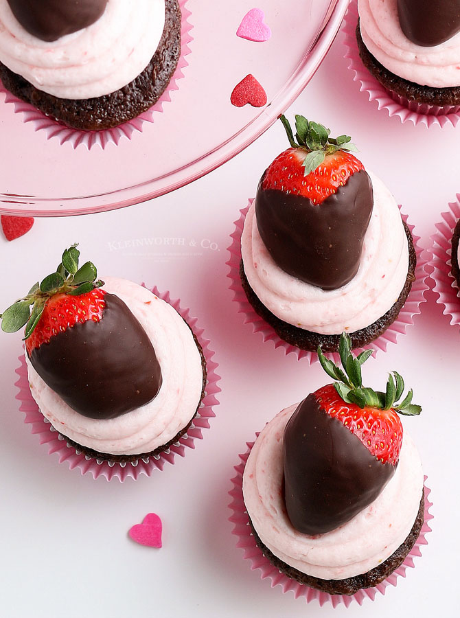 Valentine Strawberry Cupcakes