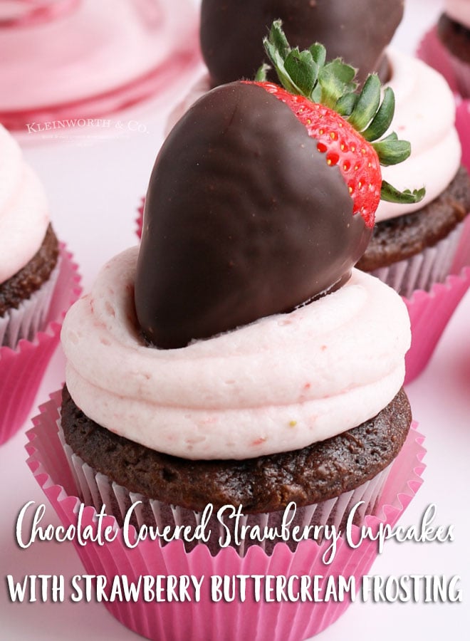 Chocolate Covered Strawberry Cupcakes