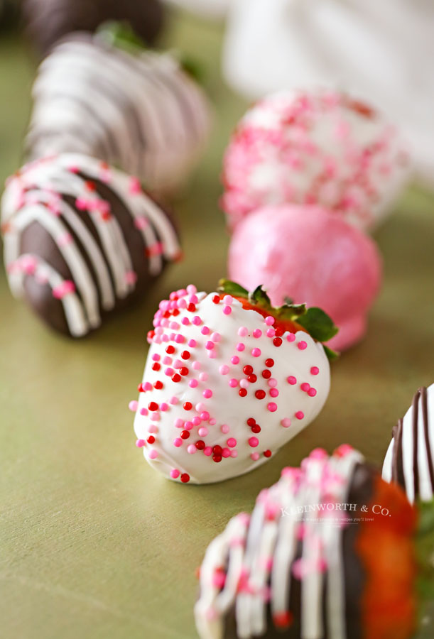 White Chocolate Valentine Sprinkles Strawberries