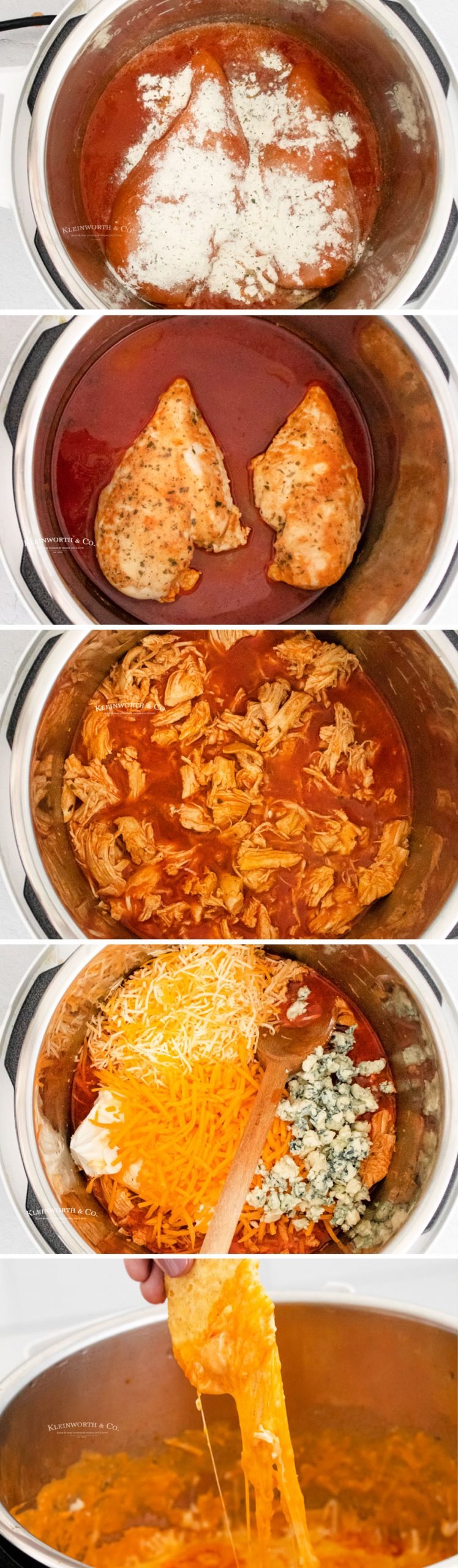 how to make Instant Pot Buffalo Chicken Dip