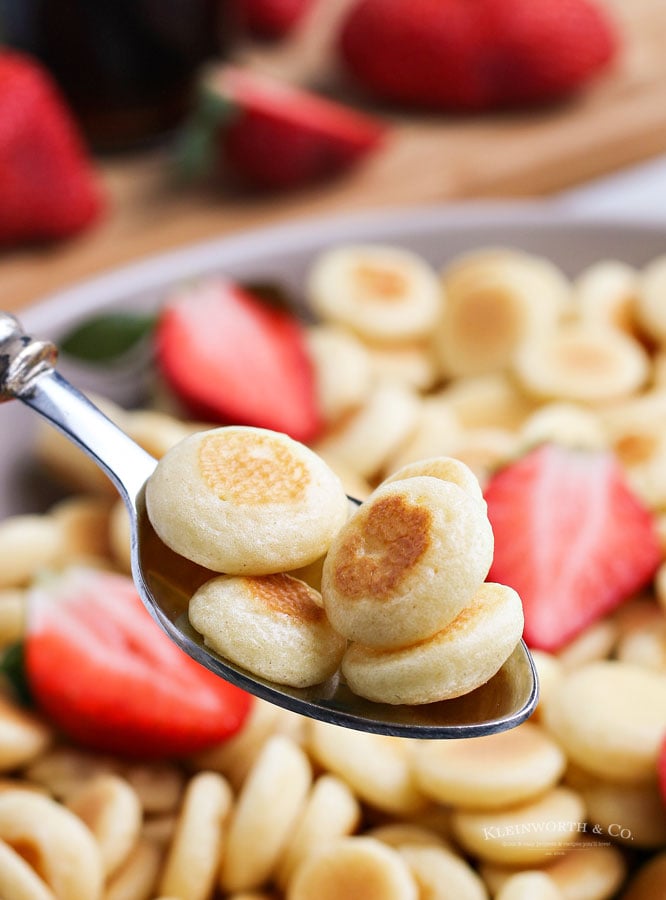 pancake cereal on spoon