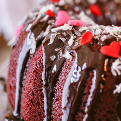 Red Velvet Bundt Cake with Kahlua Ganache Taste of the Frontier
