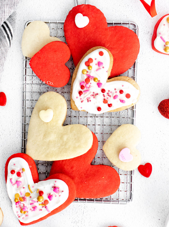 Valentine Shortbread Cookies with sprinkles