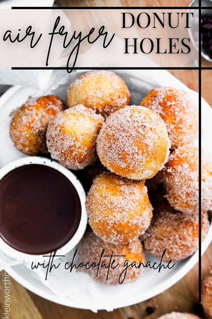 Air Fryer Doughnut Holes with Chocolate Sauce