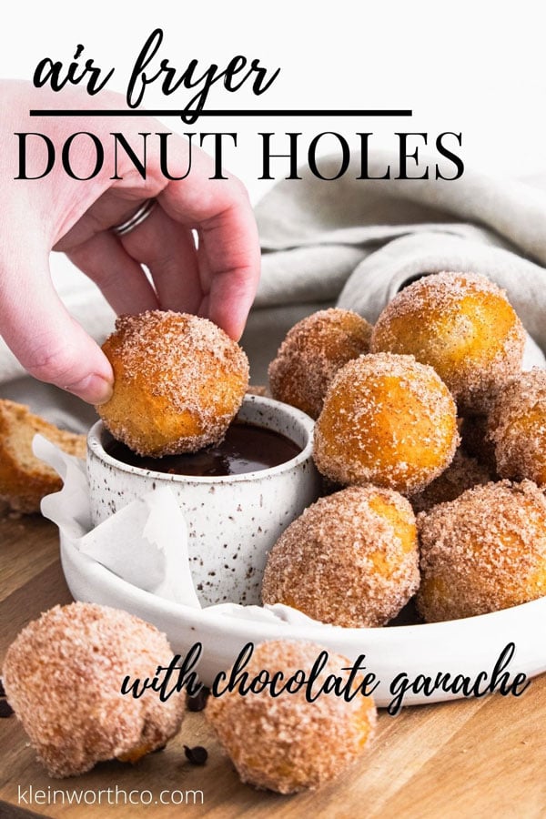 Air Fryer Doughnut Holes with Chocolate Sauce