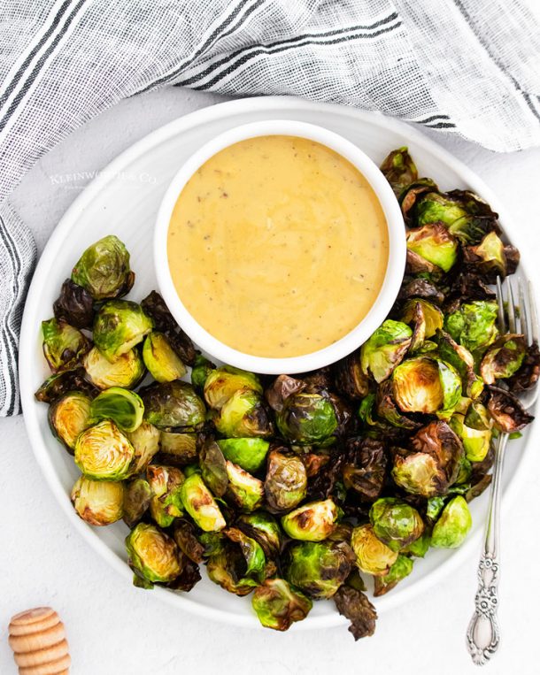 Air Fryer Brussel Sprouts with Herb Honey Mustard Taste of the Frontier