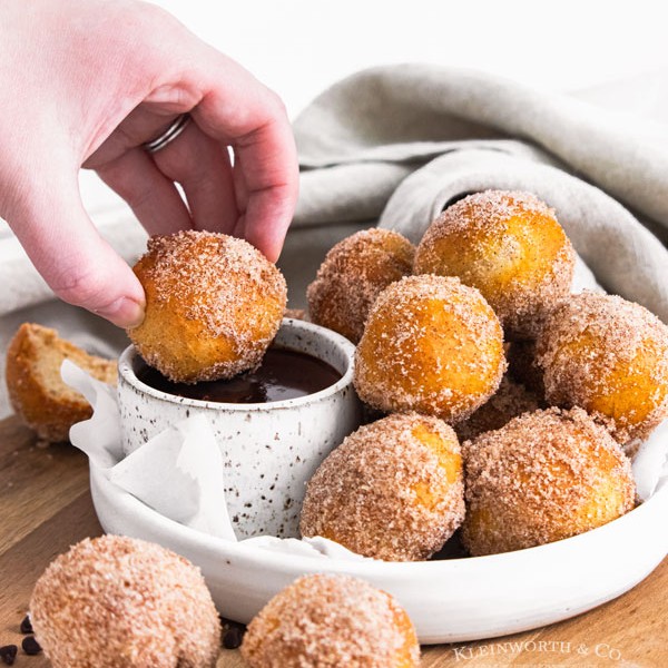 Air Fryer Doughnut Holes with Chocolate Sauce Taste of the Frontier