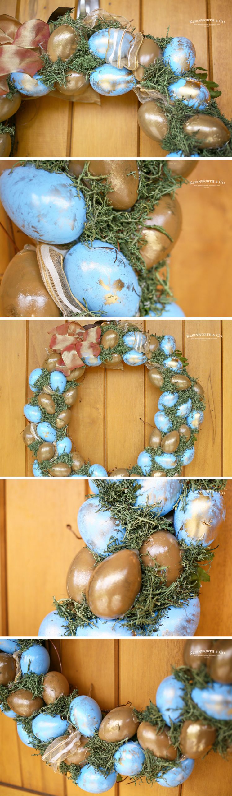 how to make a Blue & Gold Easter Wreath