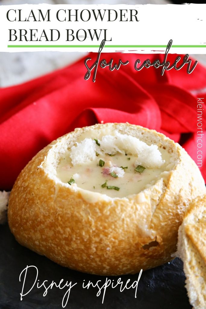 Disney Inspired Clam Chowder Bread Bowl