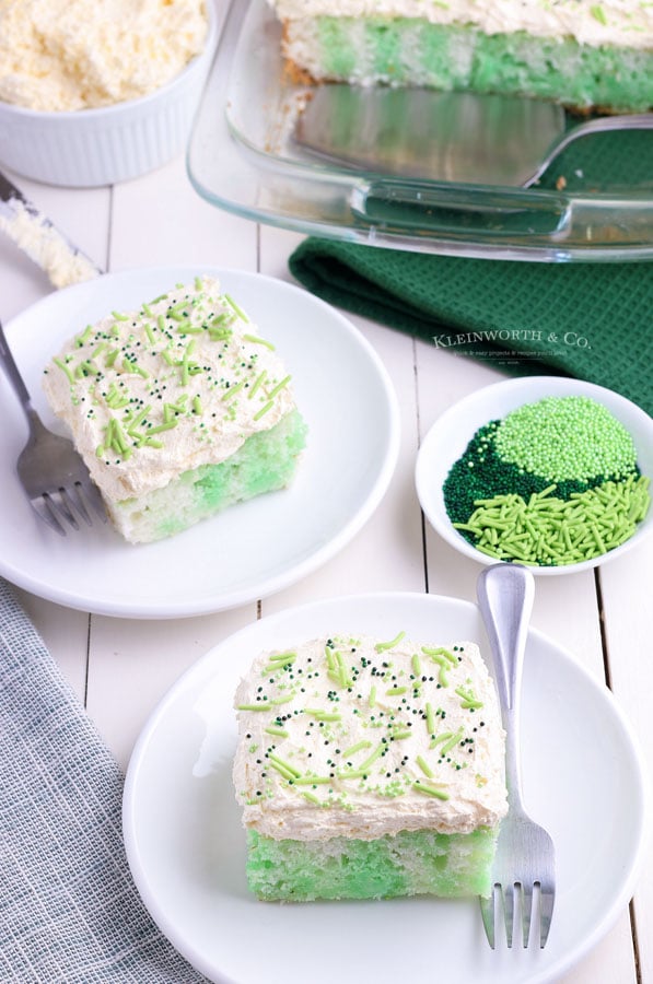 Green Cake with Sprinkles