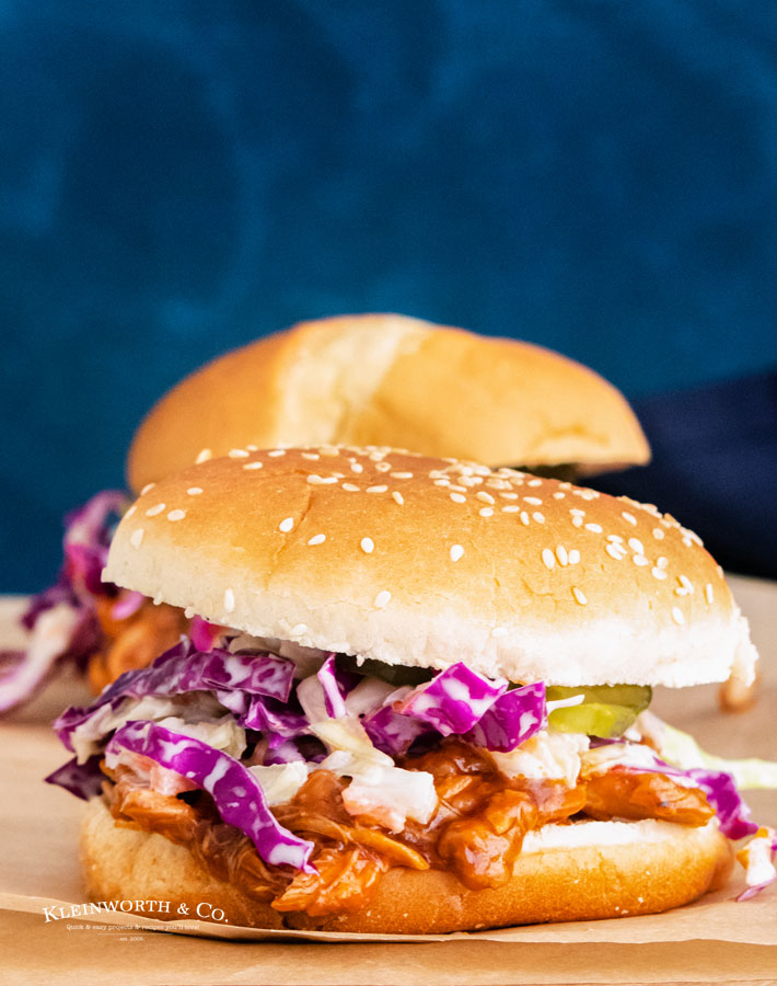 bbq chicken sandwich with coleslaw