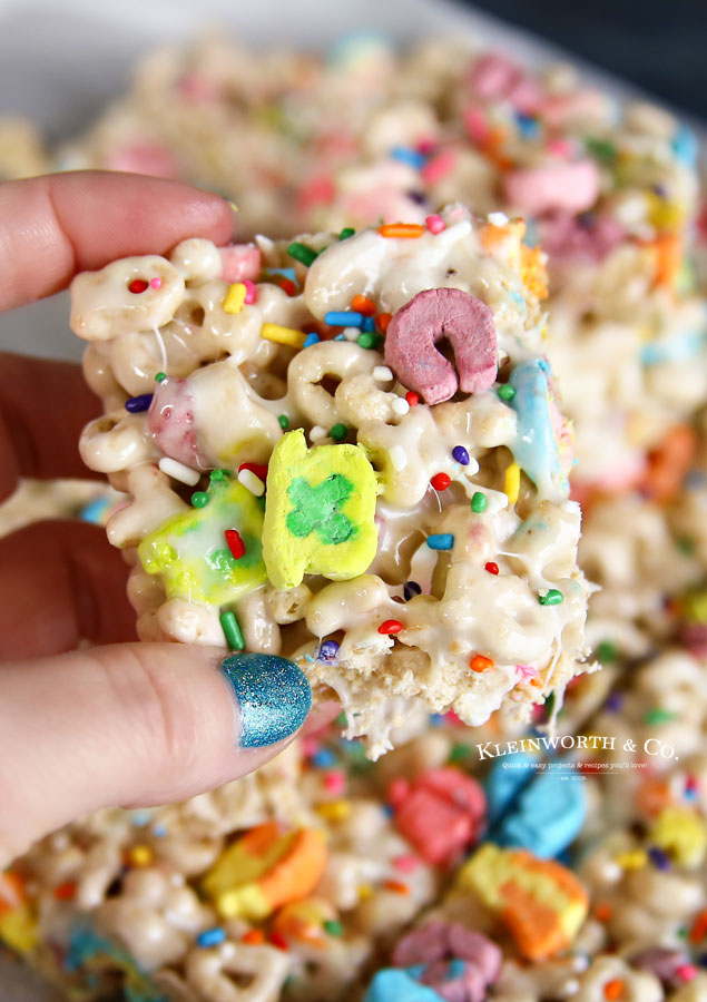 st patrick day rice krispie treats