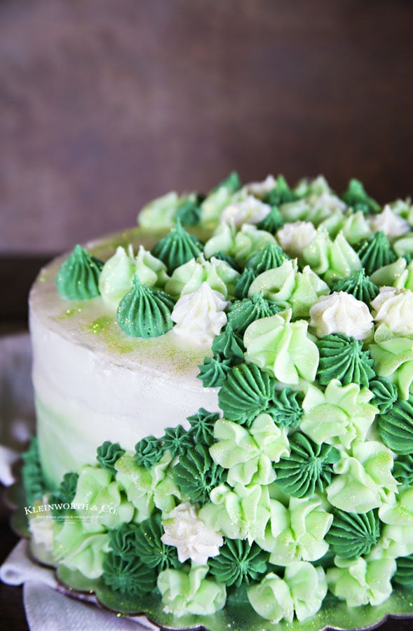 mint cake with green frosting