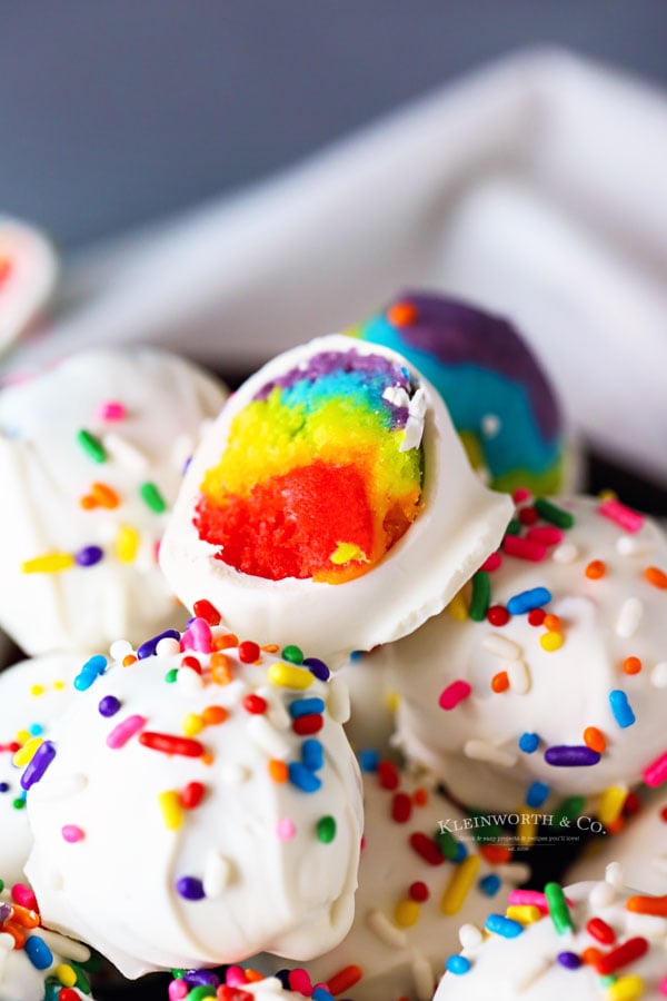 rainbow sprinkles white chocolate truffles