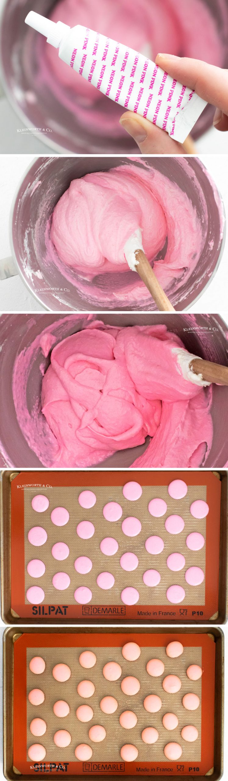 baking pink Strawberry Macaron cookies