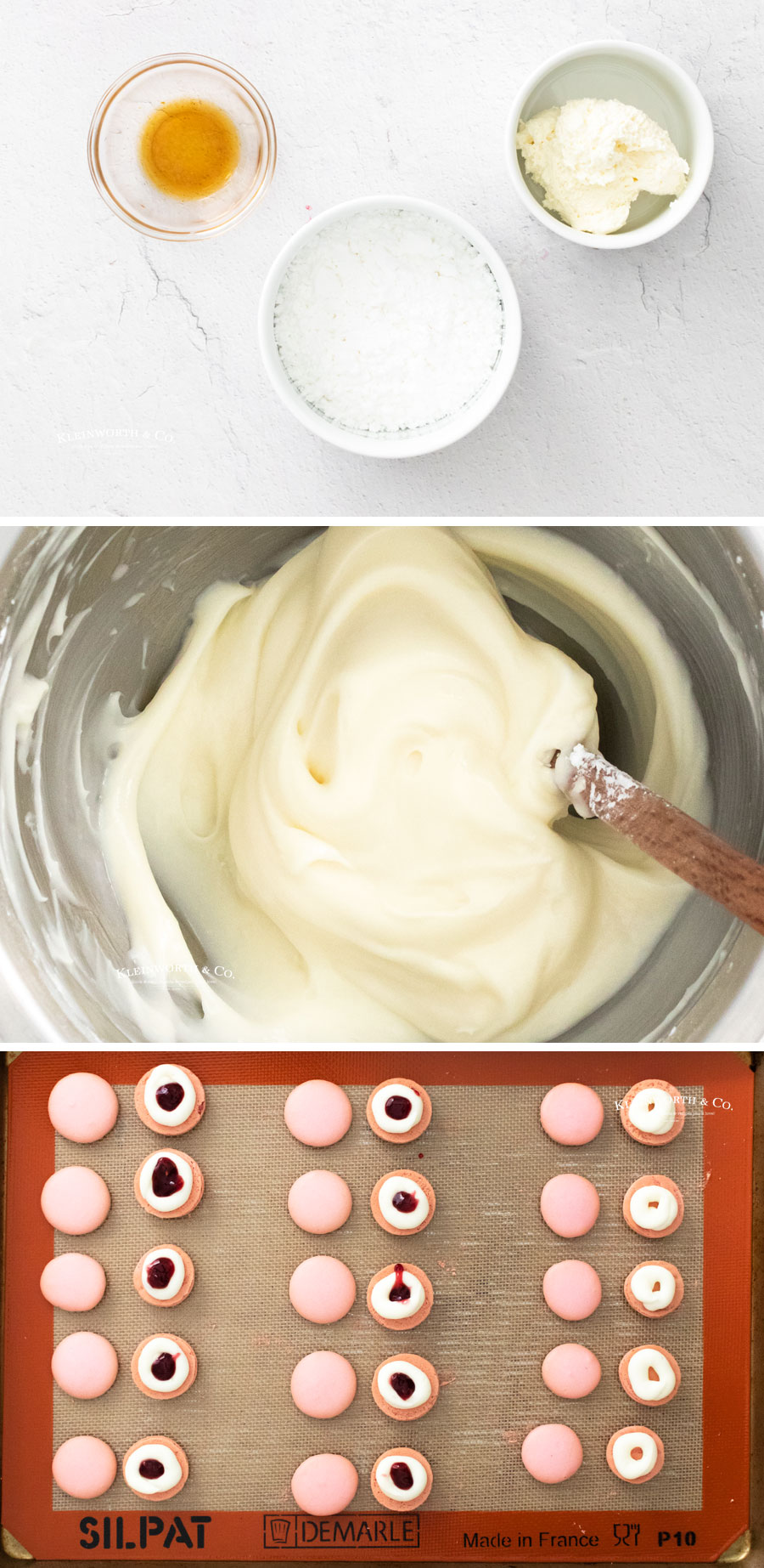 how to make the filling for Strawberry Macaron cookies