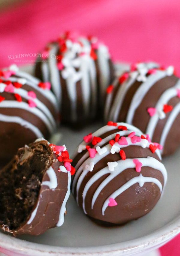 Valentine Oreo Truffles with Heart Sprinkles