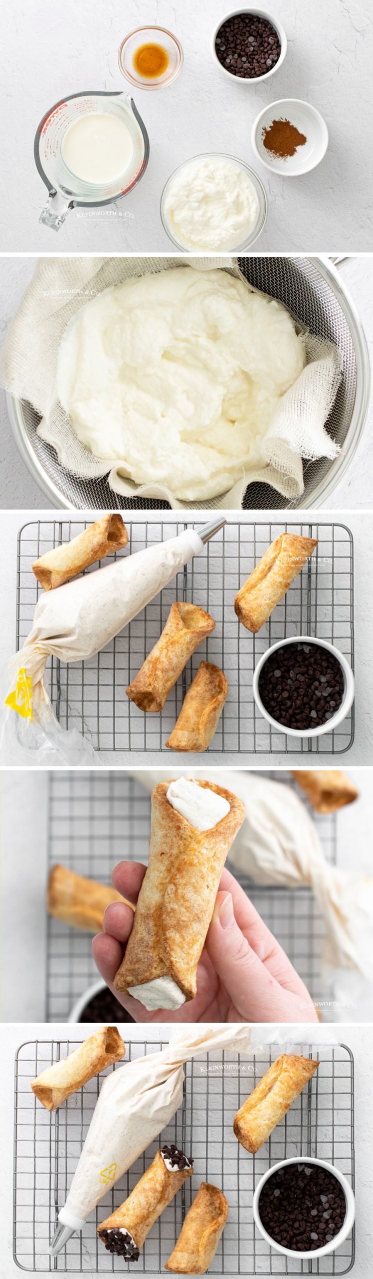 how to make Air Fryer Cannoli - steps 6-10