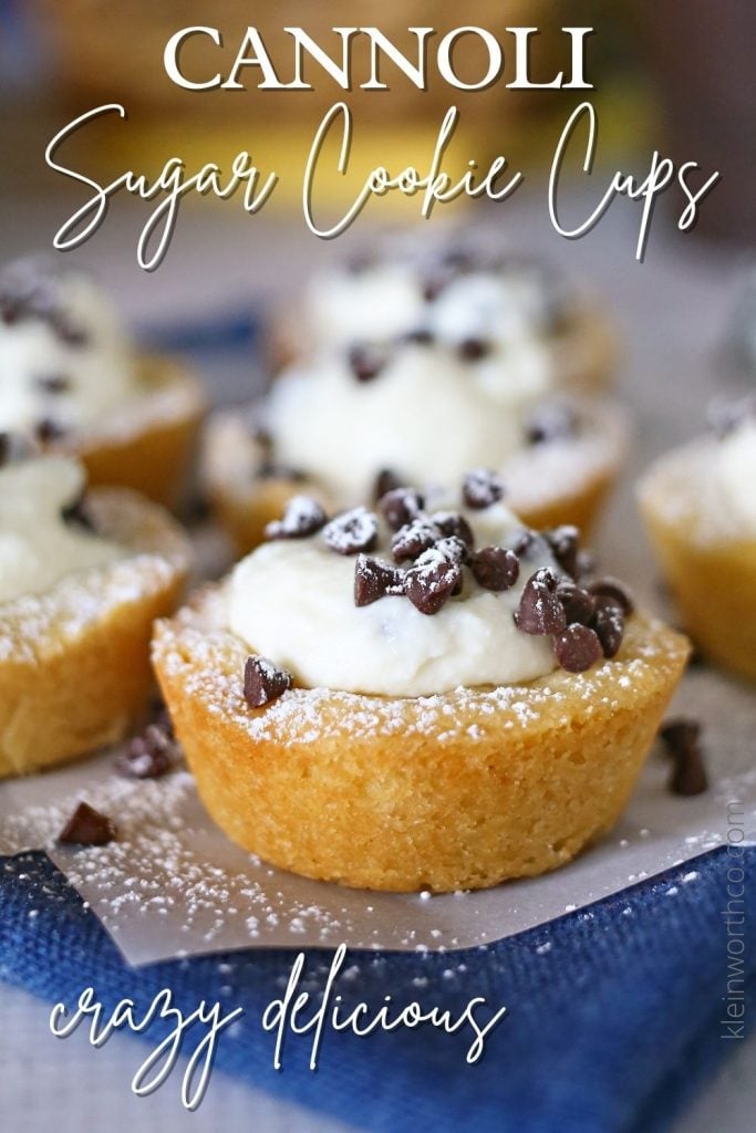 Cannoli Sugar Cookie Cups