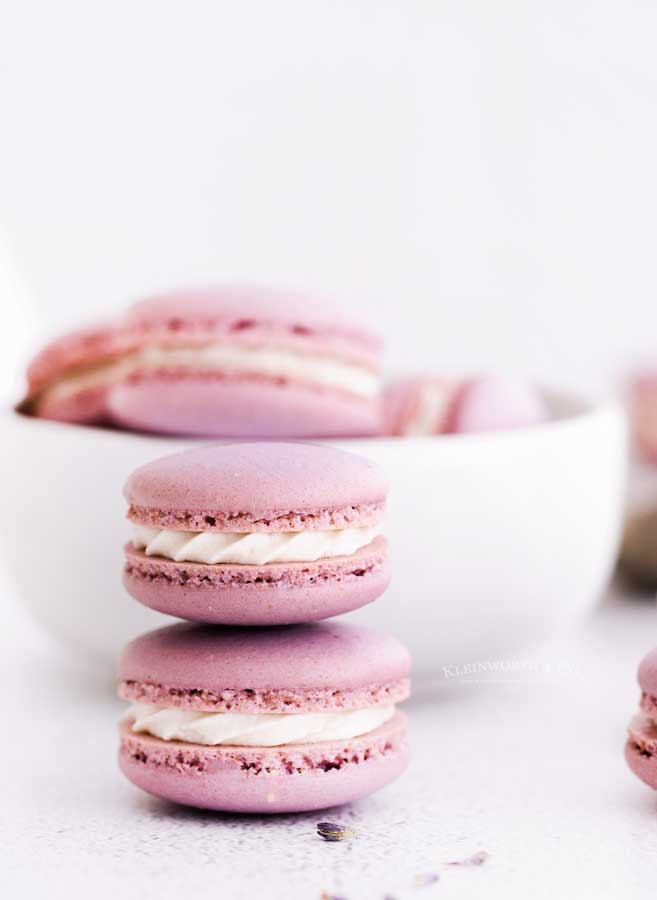 stacked purple macarons