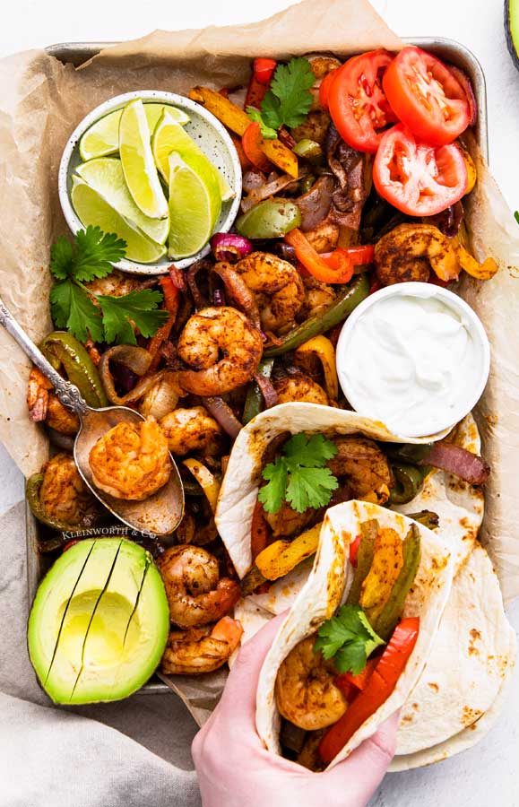 recipe for Sheet Pan Shrimp Fajitas