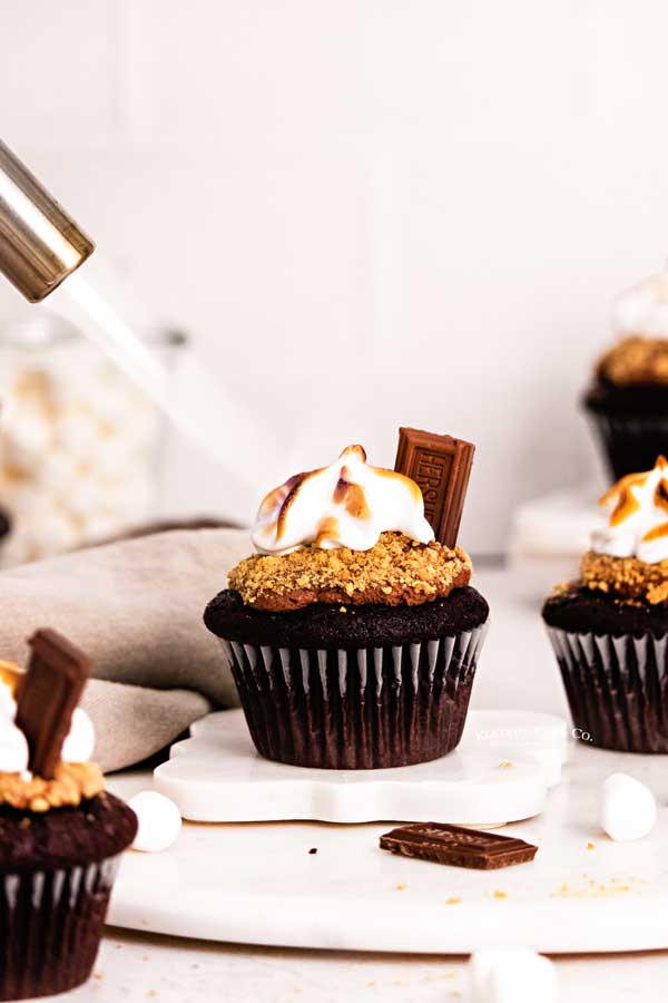 torched S'mores Cupcakes