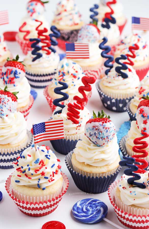 Red White and Blue Cupcakes