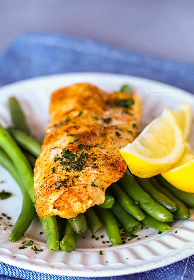 cod filet with green beans