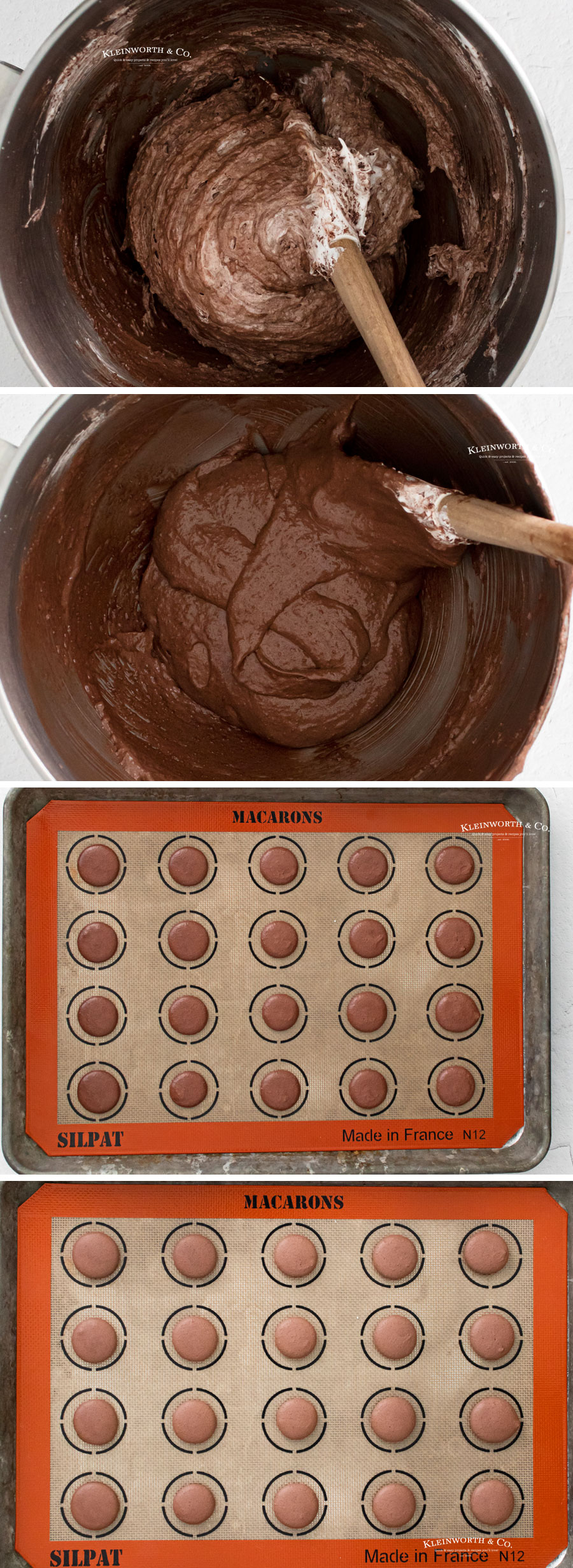 steps 6-9 how to make chocolate macarons